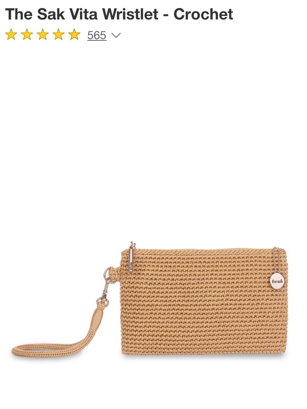 The Sak Tan Crochet Wristlet Clutch